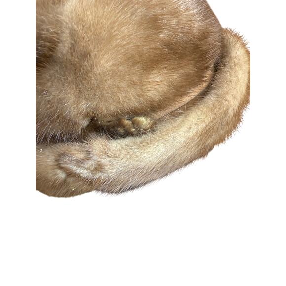 Vintage 60s Vincent de Coven Genuine Mink Fur Hat Blonde Brown - Picture 5 of 10